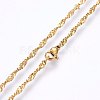 304 Stainless Steel Singapore Chain Necklaces MAK-L015-25F-1
