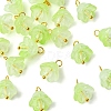 20Pcs Glass & Acrylic Flower Pendants PALLOY-YW00107-08-1