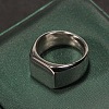 Square 304 Stainless Steel Finger Rings WGB1DFB-18-1