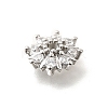 Flower Brass Clear Cubic Zirconia Bead Caps KK-V008-08A-P-2