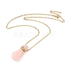 Openable Faceted Natural & Synthetic Mixed Stone Perfume Bottle Pendant Necklaces for Women NJEW-F296-03G-3
