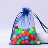 Rectangle Organza Drawstring Bags CON-PW0001-054A-03-1