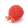 Glass Seed Beaded Pomegranate Pendants PALLOY-MZ00936-4