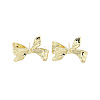 Bowknot Brass Stud Earrings EJEW-Q811-03G-1