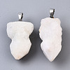 Rough Raw Electroplate Natural Druzy Agate Pendants G-S359-274E-2