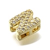 Brass Micro Pave Cubic Zirconia Letter Multi-Strand Links LS-KK-D295-32G-14-2