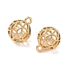 Brass Micro Pave Clear Cubic Zirconia Pendants KK-D261-01G-01-2