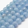 Faceted Natural White Jade Beads Strands X-G-F447-10mm-I16-1