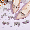8Pcs 4 Styles Bowknot Alloy & Brass Rhinestone Shoe Decorations AJEW-PH0011-72-5