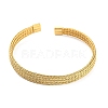 304 Stainless Steel Wire Mesh Cuff Bangles for Women BJEW-D022-01B-G-1