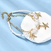 304 Stainless Steel Starfish Charm Bracelets for Women BJEW-F520-06G-4