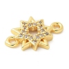 Brass Micro Pave Cubic Zirconia Connector Charms KK-U053-24G-2