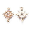 Brass Micro Pave Clear Cubic Zirconia Links Connectors KK-S359-146-RS-3