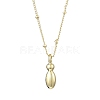 1Pc Initial Letter Brass Pendant Necklaces NJEW-YW0001-24I-1