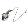 Natural Rose Quartz Dowsing Pendulum Big Pendants G-H293-01AS-09-2