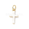 Real 18K Gold Plated Eco-Friendly Rack Plating Brass Enamel Pendants KK-F845-40G-07-1