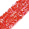 Electroplate Transparent Glass Beads Strands EGLA-Q139-01A-A11-1