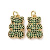 Brass Micro Pave Cubic Zirconia Pendants ZIRC-F134-23G-02-2