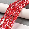Opaque Solid Color Electroplate Glass Beads Strands EGLA-A039-P4mm-B02-4