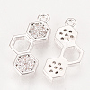 Brass Cubic Zirconia Pendants ZIRC-Q002-140P-2