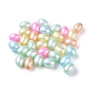 Oval Spray Painted Transparent Glass Beads X-DGLA-Q009-B-M-1