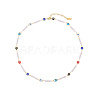 Real 18K Gold Plated Stainless Steel Enamel Chain Necklace OH8481-2-1