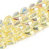 Electroplate Transparent Glass Beads Strands EGLA-N056-01A-11-1