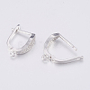 Brass Micro Pave Cubic Zirconia Hoop Earring Findings with Latch Back Closure ZIRC-K075-35P-3