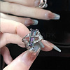Alloy & Glass Cuff Rings for Women Men FS-WGB0361-03-1