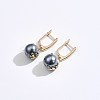 Brass Cubic Zirconia Dangle Hoop Earrings EJEW-BB70425-4