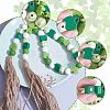 150Pcs 5 Styles Saint Patrick's Day Wood European Beads Set WOOD-SZ0001-27-3