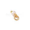 Natural Cultured Freshwater Pearl Rondelle Charms X-PALLOY-JF04393-02-4
