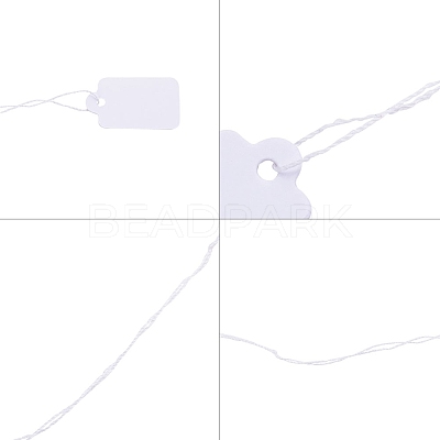 White Rectangle Jewelry Price Tags X-TOOL-C003-02-1