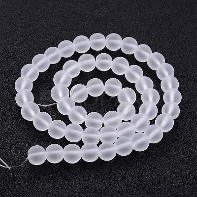 Frosted Glass Bead Strands GLAA-G016-10mm-01-1