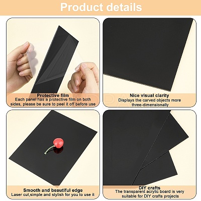 4pcs 2 Style DIY Acrylic Board DIY-PH0006-40A-1