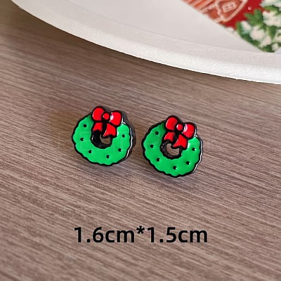 Christmas Theme Resin Stud Earrings FS-WG62E75-04-1