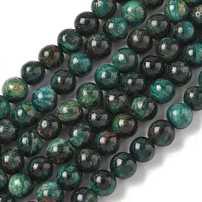Natural Fuchsite Beads Strands G-G271-B03-6mm-1