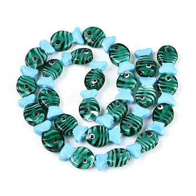 Handmade Lampwork Beads Strands LAMP-N021-41-A09-1