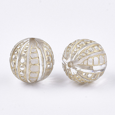 Plating Transparent Acrylic Beads PACR-T008-10-1