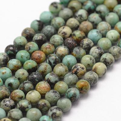 Natural African Turquoise(Jasper) Beads Strands G-N0188-02-3mm-1