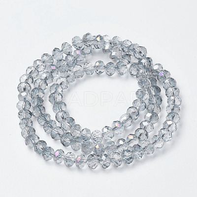Electroplate Transparent Glass Beads Strands EGLA-A034-T8mm-F10-1