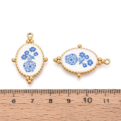 304 Stainless Steel Enamel Pendants STAS-OY002-91G-02-1