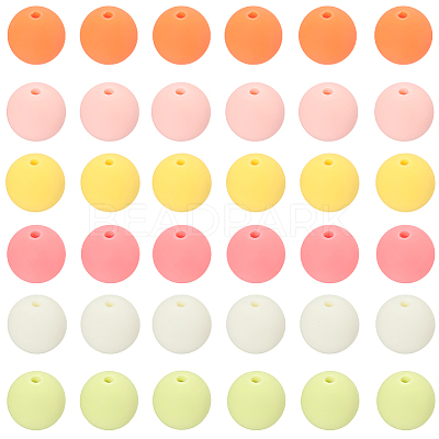 Rubberized Style Imitated Silicone Acrylic Beads MACR-PA0001-06A-03-1