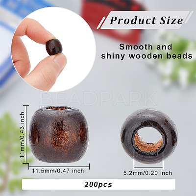 Wood European Beads WOOD-WH0030-25-1