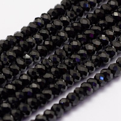 Natural Black Spinel Beads Beads Strands G-F460-19-1