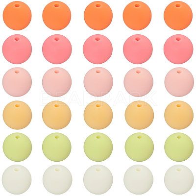 Rubberized Style Imitated Silicone Acrylic Beads MACR-PA0001-06B-03-1