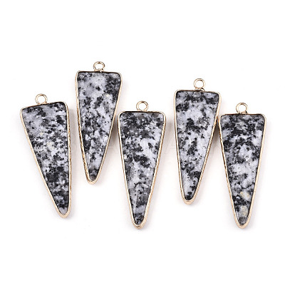 Natural Sesame Jasper Pointed Pendants G-N326-56B-1