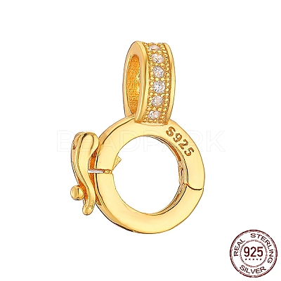 925 Sterling Silver Micro Pave Clear Cubic Zirconia Twister Clasps STER-K176-13G-1
