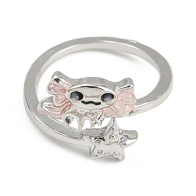 Axolotl with Starfish Alloy Enamel Adjustable Cuff Rings FS-WG6A93B-01-1