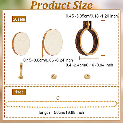 20 Sets Mini Wooden Embroidery Hoops DIY-OC0010-45-1